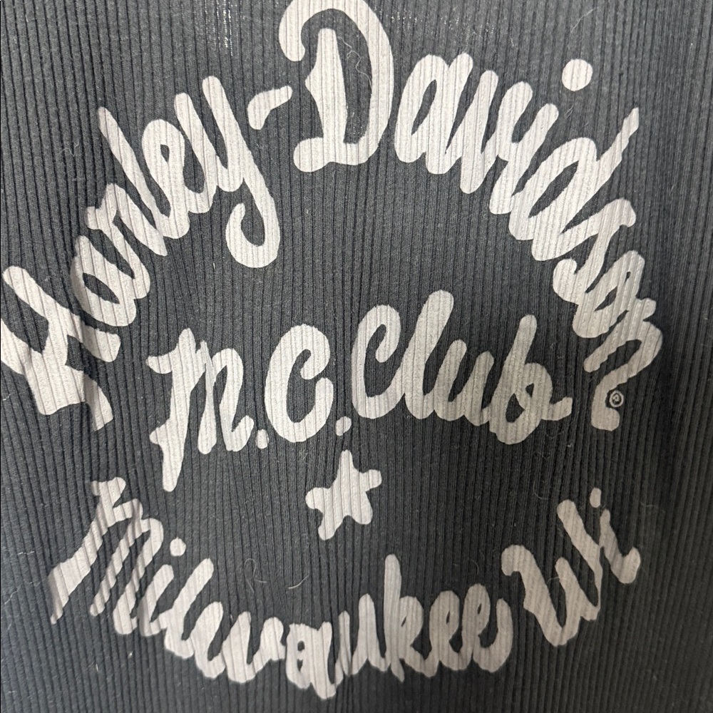 Harley-Davidson Black Short-Sleeve Ribbed Henley Tee - Picture 6 of 6